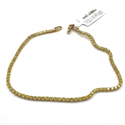 Izes 14K Yellow Gold Yellow Zircon Tennis Bracelet Women's Fine Jewelry