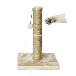 Cat Scratcher Scratching Post Tree Sisal Pole 42cm with Beige Ball Toy Kitten Pet