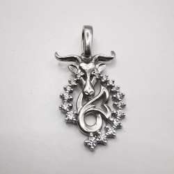 Vintage  pendant made of 925 silver,handmade, Cubic zirconia  2,44g