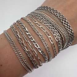Lot 8 Vintage Sterling Silver 925 Chains Necklaces Stamped Mixed Not Scrap 50g