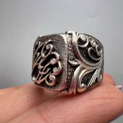 Vintage Massive Men’s Jewelry Ring 925 Sterling Silver Ornate Monogram Size 10.5