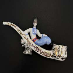 Vintage Ukrainian Porcelain Pipe Kozak Vakula Devil 1980s Kyiv Factory Mark