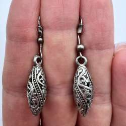 Vintage Beautiful Pair Of Stud Earrings Sterling Silver 925 Dangle Jewelry Used