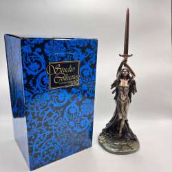 Lady of the Lake Excalibur Bronze Polystone Statue Fantasy Figurine Decor 33cm
