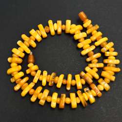 Vintage Genuine Baltic Amber Necklace Jewelry Natural Yellow Honey Beads 28gr