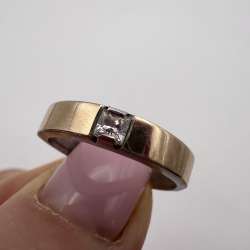 Vintage Ring Gilt Sterling Silver 925 Stone Jewelry Women's Cut Signed Size 7.5