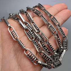 Vintage Sterling Silver 925 Heavy Chain Necklace 32g Ukraine Unisex Jewelry 65cm