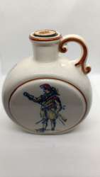 Hand-Painted Vintage Ceramic Flask – Soldier Art – Marked Collectible – 18cm