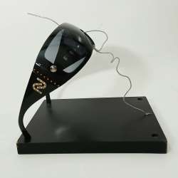 NOS Nouvelle Vague Vintage Wrap Sunglasses Italy Rhinestone Pearl Logo Unisex