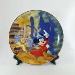 Vintage Disneyland Mickey Mouse Fantasia Plate Decorative Celebrating 50Years90s