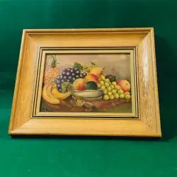 VTG Oil Painting Still Life Fruit Signed R. Rhodes 1976 Impressionist 11.5