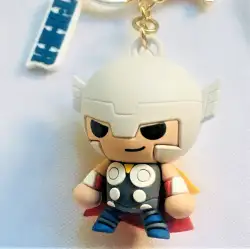 Mini Marvel Thor Keychain Superhero Rubber Pendant Tag Avengers Collectible Gift