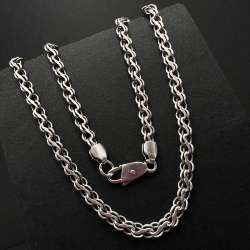 Vintage Sterling Silver 925 Chain Necklace Mens Jewelry Figaro Style 55cm 33g