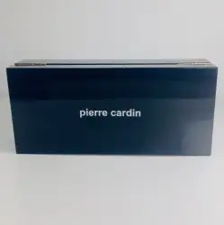 Pierre Cardin Velvet Jewelry Box Black/Gray Hinged Wood Case 8