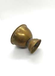 Antique Handcrafted Brass Goblet – Solid Heavy Chalice – Museum-Style Patina –