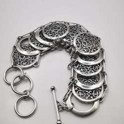 Vintage Beautiful Bracelet Jewelry,925 Sterling Silver, Handmade,seal,  41,08g