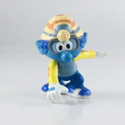 Schleich Vintage Snowboard Smurf PVC Figurine RARE Jakks 2009 Peyo Blue