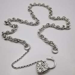 Vintage  Beautiful  Jewelry Chain,925 Sterling Silver,Signed ,Handmade 32,22g