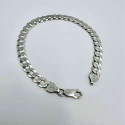 Vintage 925 Sterling Silver Curb Chain Bracelet