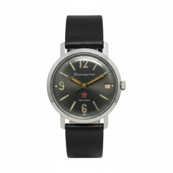 Vintage Vostok Komandirskie USSR Watch 18J Stop Seconds Anthracite Military 3937