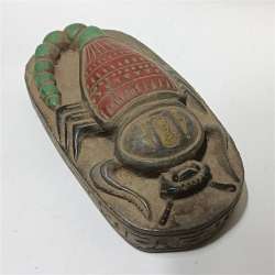 Egyptian carved scarab with hieroglyphs – ancient craftsmanship collectible