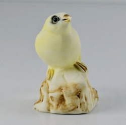 Vintage Capodimonte Yellow Wagtail Bird Figurine Italy Porcelain Signed N Crown