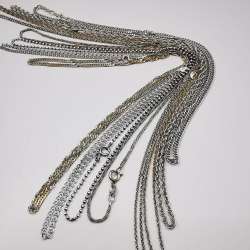 Vintage  Beautiful  Jewelry 8 Chains,925 Sterling Silver,Signed ,Handmade 40,77g