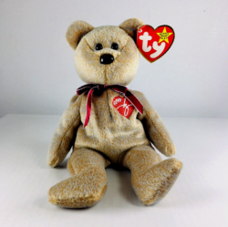 Ty 1999 Signature Bear Beanie Baby Retired Plush w/ Display Box & Tag Vintage