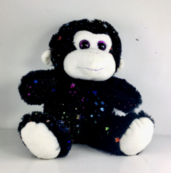 Kellytoy Monkey Plush Toy Glitter Eyes Rainbow Stars Soft Stuffed Animal Cuddly