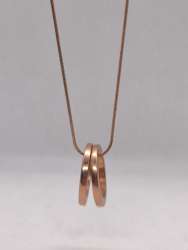 Copper Necklace with Double Interlocking Rings – Elegant Minimalist Design