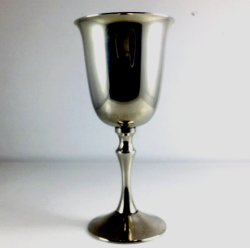 Vintage Silver-Plated Wine Goblet Mid-Century Modern Cup Signed Made in England