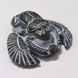 Carved Egyptian scarab stone—rare vintage piece in ancient archaeological style