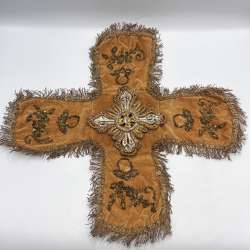 Antique Orthodox Liturgical Chalice Veil Gold Silver Embroidery Velvet Christian