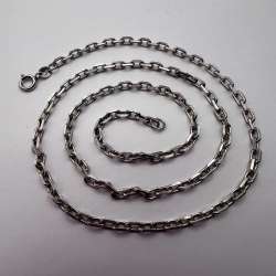 Vintage 925 Sterling Silver Chain Necklace  Solid Link Design Mraked  10.4g