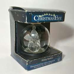 Christmas Eve Holiday Radiance Illuminated Fine Glass Snowman Ornament Powered