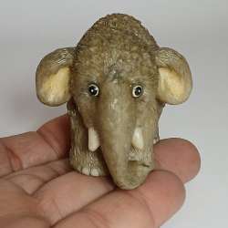 Mini Woolly Mammoth Figurine Mossy Resin Finish Prehistoric Animal Toy Display