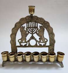 Vintage Jewish Brass Candle Holder Collectible Rare Valuable Home Decor 527 gr