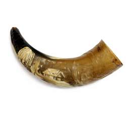 Bone Bull Horn Vintage Original Art home Hand carved Collectible 367.5 g
