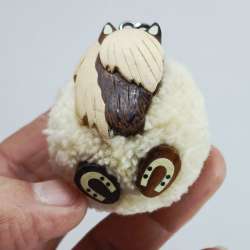 White Horse Pom Pom Keychain Iceland Handmade Soft Ball Gift Accessory Unisex