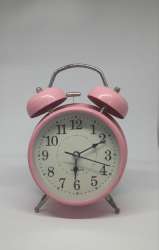 Vintage Classic Pink Desk Alarm Clock Quartz Battery Retro Office Decor Souvenir