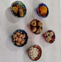 Vintage Style Turkish Ceramic Bowls Handmade Set 6 Small Dip Side Dish Multicolo