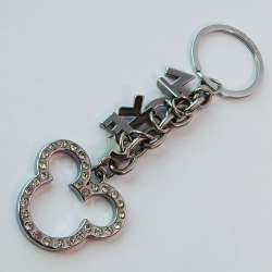 Vintage Disney Mickey Mouse Keychain Chrome Letters Rhinestone Ears 90S China