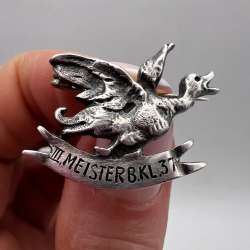 Vintage 800 Silver Shooting Award Brooch Austria Hungary 1920s Meister III 5gr