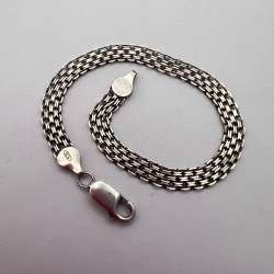 Vintage Sterling Silver 925 Woven Chain Bracelet Unisex Marked 5.7g