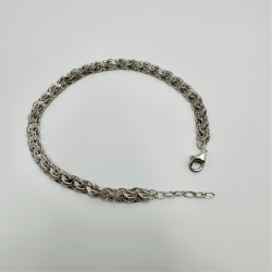 Vintage 925 Sterling Silver Braided Chain Bracelet – Elegant & Timeless Design