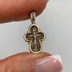 Beautiful Vintage Orthodox Two-Tone Double-Sided Pendant - 925 Sterling Silver
