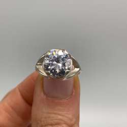 Vintage Unusual Sterling Silver 925 Ring Cubic Zirconia Women's Jewelry Size 6