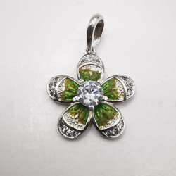 Vintage Elegant Pendant  made of 925 silver,handmade, Zircon 2,33g
