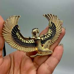 Egyptian Goddess Brooch Pin Vintage Style Silver Gold Tone Accessories