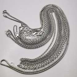 Vintage  Beautiful  Jewelry 7 Chains Necklece,925 Sterling Silver,Signed, 29,68g